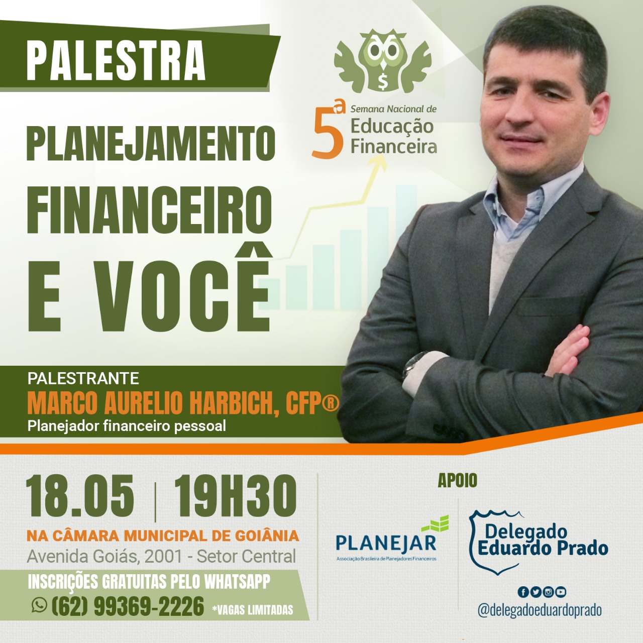 Palestra sobre planejamento financeiro ocorrerá nesta sexta-feira