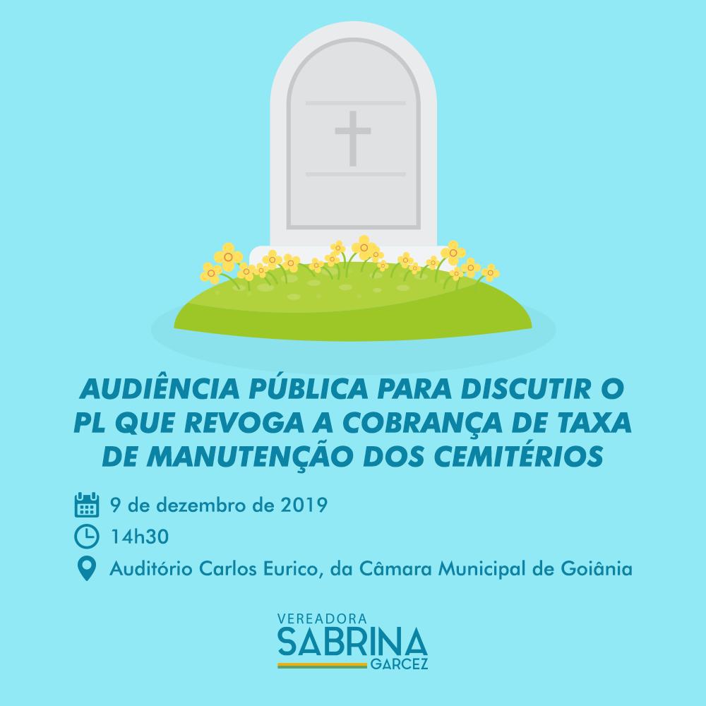 Audiência pública vai discutir PL que revoga cobrança de taxa de manutenção dos cemitérios