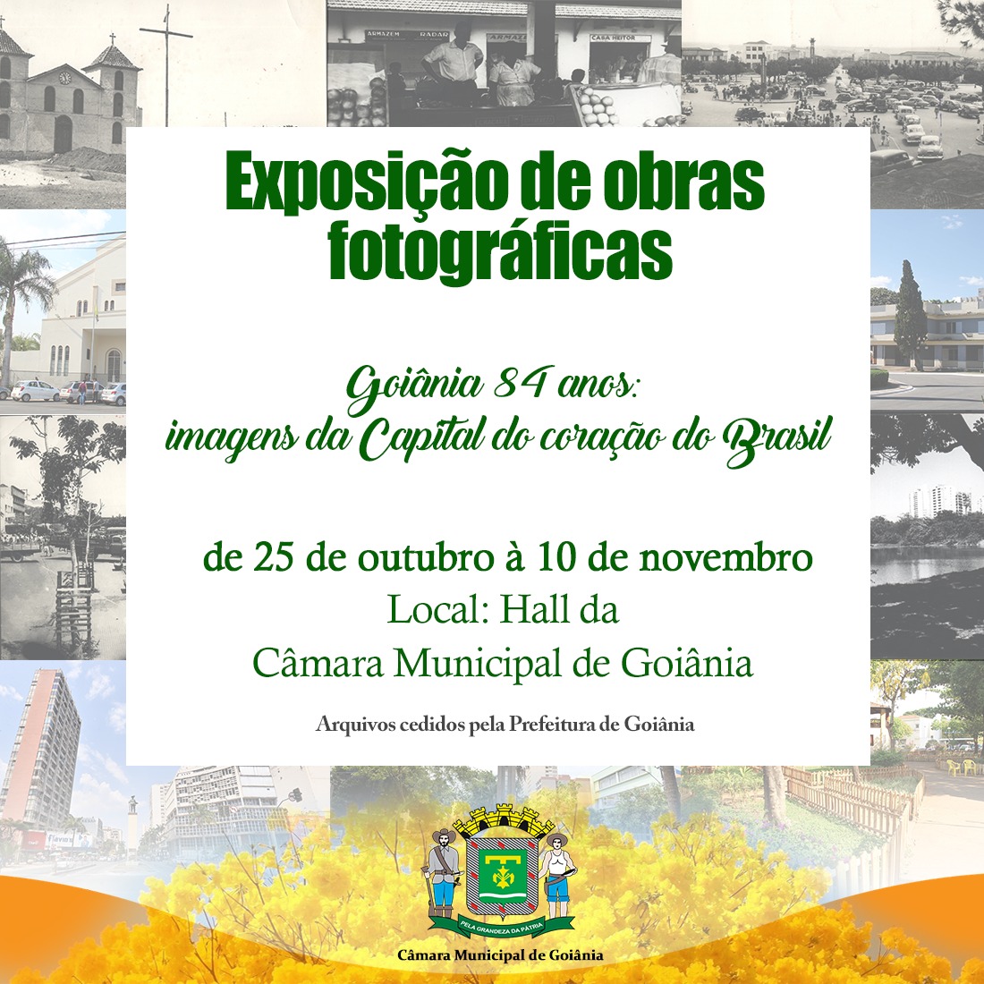 Exposição apresenta fotos antigas e atuais dos principais locais de Goiânia