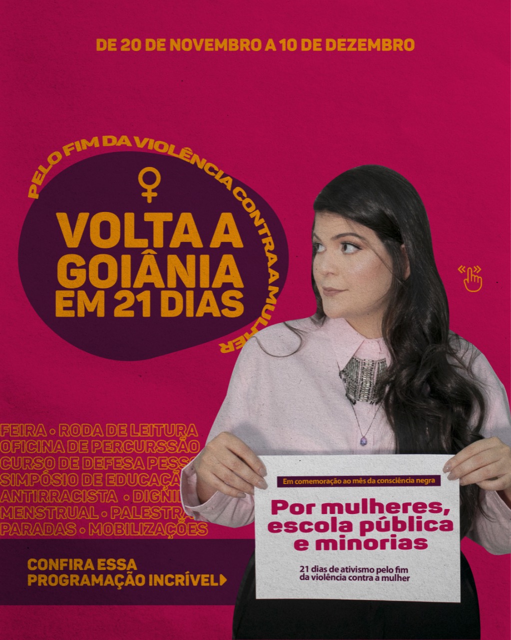 Programação insere Goiânia em movimento nacional de ativismo pelos direitos das mulheres